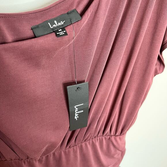 Lulu's Women's Take Me Out One Shoulder Maxi Dress Size Medium Washed Plum - Picture 7 of 12